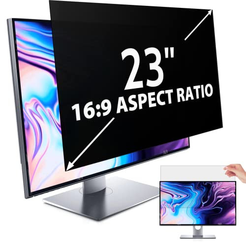 Privacy Screen for Computer Monitor 23 Inch 16:9 Aspect Ratio, Anti Blue Light Glare Removable 23 in Privacy Screen Filter Protective Film, Peslv HD 23 Inch Privacy Screen Protector for Monitor