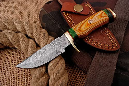 Damast Messer Damaszener Stahl Jagd Knife Damascus Hunting Bowie 5015EK