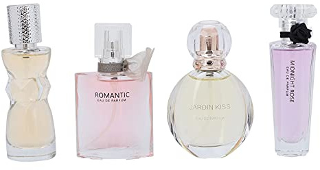 Set da 4 Profumi da Donna, Elegante, Calmo, Squisito, Classico, Floreale, Fruttato, di Lunga Durata, Naturalmente Delicato, Non Irritante, Set di Profumi da Donna, Profumo Spray da Donna