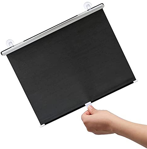 Saugnapf Rollos,Sonnenschutzrollos Für Fenster,Einziehbare Verdunkelungsrollos,Wärmeisolierte Vorhänge Für Heimbüros Dachfenster Balkontür,Sichtschutz Jalousien Rollläden,Black-55×125cm(21.7*49.2in)