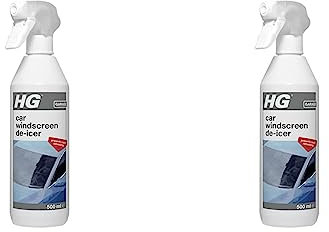 HG Car Windscreen De-icer, Rapid & Powerful Defrosting Spray with No Scraping Needed, Removes Snow & Ice Fast - 500ml Spray (555050106) (Pack of 2)