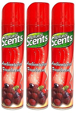 PLUS HOME NATURAL SCENTS AMBIENTADOR SPRAY 300 ML FRAMBUESA.PACK DE 3 BOTELLAS