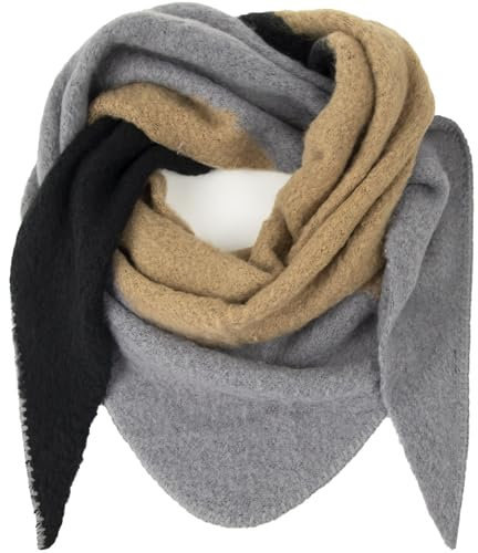 Gloop Damen XXL Strick Dreieck Schal Poncho Halstuch Dreieckstuch Musselin Kuscheliger Ohne Kratze an Haut