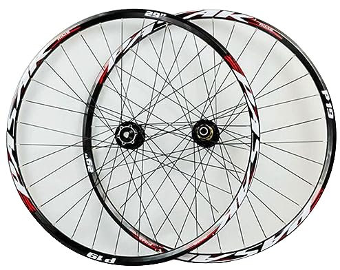 ZECHAO Disc Mountainbike Räder 26 27,5 29 Zoll,Doppelwandige Leichtmetallfelgen 32-H-Nabe Steckachse/Schnellspanner Doppelter Verwendungszweck 7/8/9/10/11 Geschwindigkeit Wheelset (Color : Red, Size