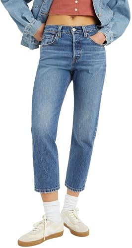 Levi's dam raka jeans 501 Crop, erin can't wait stretch, 28W / 26L