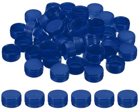 PATIKIL Tappi di Bottiglia Plastica da 1.2 Pollici per Artigianato, 50Pz Tappi a Vite Riutilizzabili per Bottiglie Vuote per Decorazioni Fai da Te, Blu Scuro