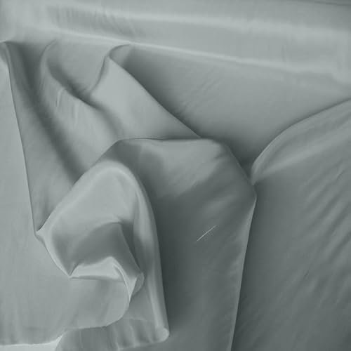 TOLKO Futterstoff Meterware Futter-Taft | Blickdicht knitterarm | universal Stoff Dekostoff Kleiderstoff Hochzeitsstoff Kostümstoff | Stoffe zum Nähen Meterware Dekorieren (Grau)