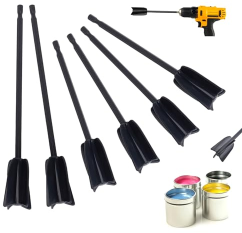 NICENEEDED 6 Pcs Epoxy Mixer Attachment, Drill Mixing Attachment, Reusable Epoxy Mixer Paddles Paint Stirrer Attachment Mixing Tool Drill Paddles for Epoxy Resin Painting Ceramic Glaze