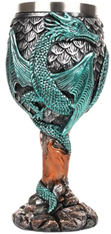 Copa de vino con diseño de dragón antiguo, copa de vino, soporte de regalo