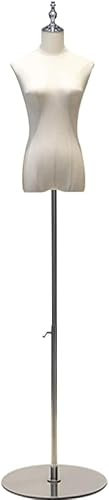 Schneiderpuppe Damenbüste Torso Modell Schaufensterpuppe Körper 145 215 cm Höhe verstellbar Fenster Silber 1 Klein