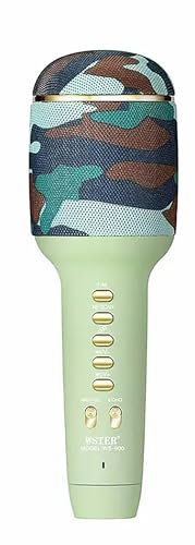 ELLENNE Micrófono Karacoke Bluetooth Inalámbrico con altavoz altavoz para adultos – Cambio de voz – Dual Wireless Karaoke Micrófonos Inalámbricos – Dual WS900 verde militar