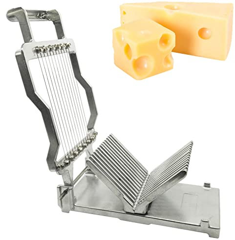 Stainless Steel Cheese Slicer 1cm&2cm Cutter - Kitchen DIY Baking Tool for Tofu, Vegetables, Fruit, and Butter Cutting - Silver Cheese Cutter