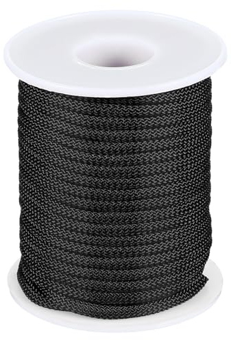 PATIKIL Cuerda de nailon de 3,5 mm x 14 m para pulseras, cordón de nailon trenzado, hilo de nailon para campanillas de viento, collares, persianas, manualidades, joyería, color negro