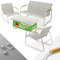 Blumtal Gartenmöbel Set 4er - Balkonmöbel Set für 4 Personen - 2 x Sessel + 1 x Bank + 1 x Tisch - Terrassenmöbel außen - Gartenlounge - Balkon Möbel - Möbelsets - Sitzgruppe Outdoor - Lounge Grau