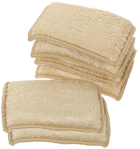 Healvian 6pcs Fiber Sponge Wipe Reusable Household Dish Cleaning Wipes Convenient Kitchen Scrubbing Sponge for Daily Use