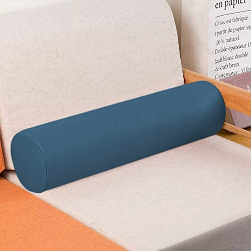 Cojín cilíndrico redondo resistente al agua para sofá, reposabrazos, almohada suave de apoyo lumbar para sofá, cama, coche y oficina (redondo, 15 x 150 cm, negro)