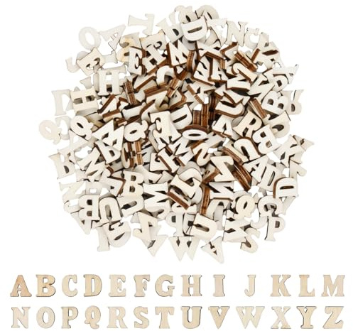 Ziyonix 208 Holzbuchstaben (je 8 von A-Z), Mini Holz Buchstaben für Wohnkultur Frühkindliche Bildung, Scrabble Holzbuchstaben, Hölzerne Großbuchstaben Set für DIY Kunsthandwerk Hochzeitsfest Party