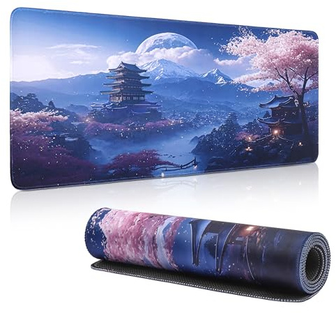 Yimomoyi Tapis de Souris de Jeu, 800 x 300mm XXL Tapis Souris Gaming Grand, Tapis Bureau Antidérapant Étanche, sous Main Souris à Bords Cousus pour Gamer, Ordinateur, PC (Style C)