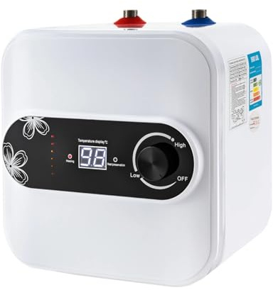 8L Mini-Tank Electric Water Heater – 1500W Fast Heating, 30-65°C Temp Range, Energy Efficient, Vertical Design