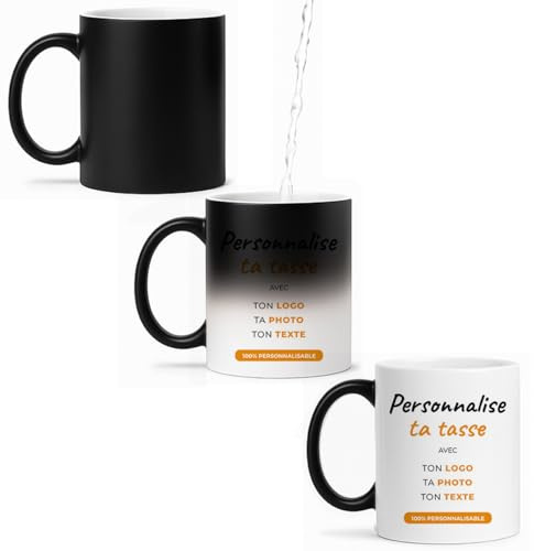 LASERO' Magic Cup 330 ml - Zaubertasse mit Eigenem Foto, Name or Text – Motiv erscheint mit heißem Getränk | Tasse Bedrucken Fotogeschenke Personalisiert