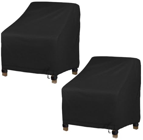 Genérico Funda para Silla Exterior Impermeable | Juego de 2 Fundas Impermeables para Sillones Giratorios,Muebles Protector 79 x 84 x 91 cm para Patio Jardín Porche Playa Césped
