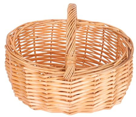 Toddmomy Cesto in Rattan per Uova e Verdura Manico, Cestino Porta Frutta Multiuso, Riutilizzabile, Design Semplice e Raffinato per Ristoranti e Hotel
