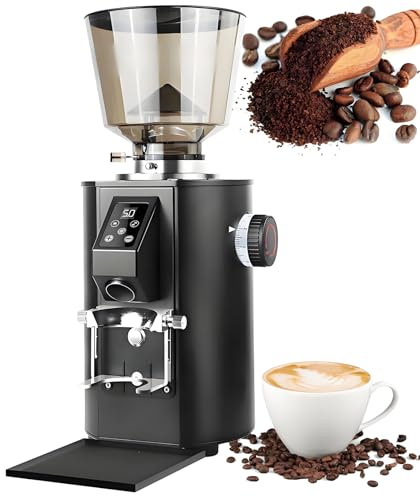 Moulin à café commercial – Moulin doseur électrique 350 W avec bac de rangement de 500 g, machine de meulage professionnelle de bureau