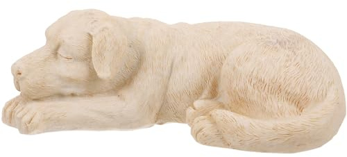 CIYODO Lápida Conmemorativa para Mascotas Perro en Resina Beige, Estatua de Tumba al Aire Libre, Piedra Memorial Durable para Jardín y Lugar de Descanso Final, Decoración para Perros