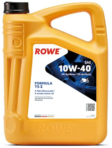 ROWE HIGHTEC Formula SAE 10W-40 TS-Z, 4 Liter - Motorenöl für 4-Takt-Motorräder mit nass laufender Ölbadkupplung - Art. Nr. 20049
