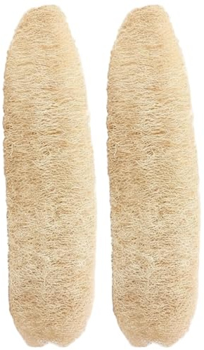 2-pack naturlig luffasvamp för tallrikar och bad – 31–35 cm hel luffa svamp för exfoliering och köksrengöring..