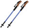 MidGard Nordic Walking Stock Teleskop Antischock Wanderstöcke aus Aluminiumlegierung mit Korkgriff & Dämpfung verstellbar in der Länge 65-135 cm Blau 2 STK.