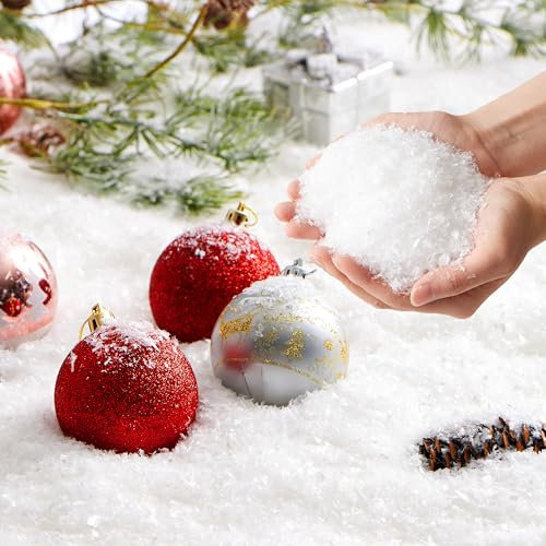 JOYIN 12 oz Fake Snow Decoration Xmas Artificial Snow, 340g Plastic Fake Snowflakes for Christmas Tree Decoration Holiday Decor and Winter Displays