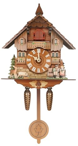 SanBouSi Kuckucksuhr Schwarzwald Kuckucksuhren Kuckuck Wanduhr Moderne mit Kuckuckruf Kinderzimmer DIY-Dekoration, Batteriebetriebenes