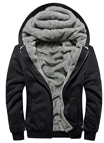 uxxnjfg Veste Homme Mi Saison Polaire Zippé Sweats à Capuche Homme Hiver Chaud Épais Pas Cher Manteaux Blouson Militaire Parka