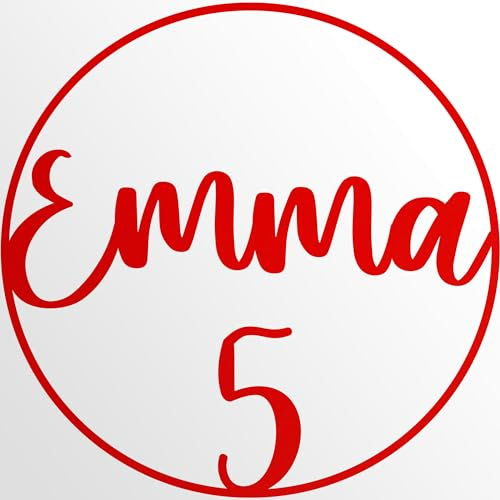 INDIGOS UG - Türschild - Schilder selbst gestalten - Aluverbundplatte - Geburtstag - rot - 80 cm - Wunschname - Namensschild - Schild personalisiert - Schild für Familie, Freunde, Geschenk