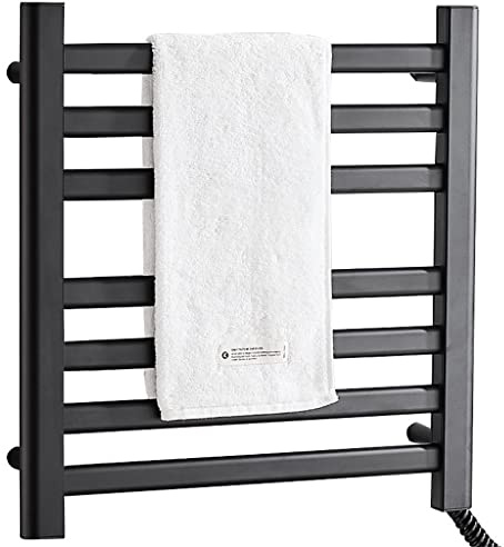 NEECS Scaldasalviette per Riscaldamento Elettrico termostatico Intelligente, Spazio per scaffali, per Uso Domestico in Alluminio, scaldasalviette (Colore : Svart, Dimensioni : Right Line