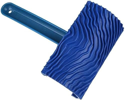 Rulli per verniciatura， Rullo per facciate， Rullo for pittura con venature del legno in gomma blu Strumento fai da te for pittura con venature del legno Rullo for pittura murale con manico Strumento f