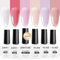 JODSONE 10ml Gelatina Esmalte de Uñas Set 6 Pale Colores Blanco Pálido Rojo Suave Rosa Natural Nude Pálido Set de Manicura de Gel Rosa Púrpura Fresco para Uñas