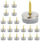 Flintronic 20 Piezas Protectores Patas Sillas Fieltro, Deslizadores de Fieltro con Mejorado Tornillos, 20 MM Redondo Almohadillas de Fielt-ro Tornillo, con Fielt-ro Grosor Y Borde De Metal, Gris