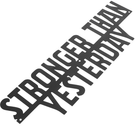 TOYANDONA Targa in Metallo con Frase Motivazionale Stronger Than Yesterday per Decorazione Palestra Casa Resistente e Ispirante per Spazi Fitness e Workout