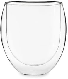 Feelino 1x Taza Te de Vidrio, 1x Juego de Taza Infusión de Té de 400ml, Tazas de Te Cristal Térmico de Doble Pared, Taza para Té con Efecto Flotante, Vaso Apto para Lavavajillas, Flor de Té Blanco