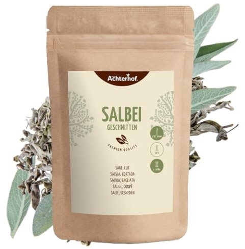 Salbei 100g | Salbeiblätter getrocknet und geschnitten | Salbeitee | Salbei-Gewürz | vom Achterhof