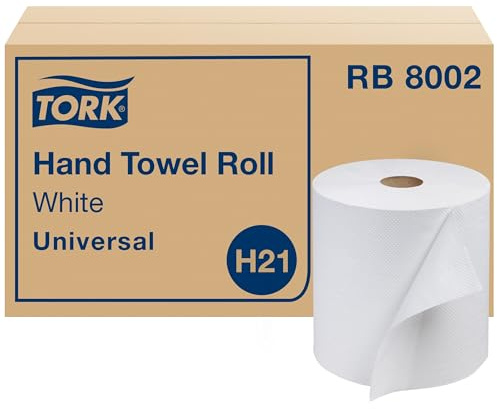 Tork universal rb8002 Hardwound rollo de papel toalla, 1 capa, 7.87 Ancho x 800 de longitud, color blanco (funda de 6 rollos, 800 por rollo, 4,800 pies)