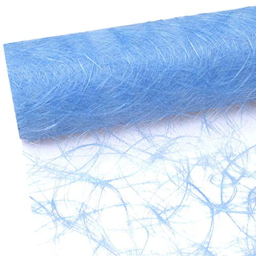 Sizoweb Tischband - 25 Meter Rolle + 100 Deko Herzen Gratis (30cm Breite, in Hellblau)