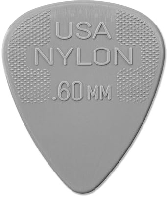 JIM DUNLOP - Set 24 Plettri Nylon Standard 0.60 mm | Flessibili, Resistenti, Grip Testurizzato, Suono Caldo e Preciso, Colore Grey