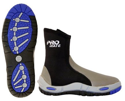 Promate 5mm Dreadnought Hard Sole Scuba Dive Zipper Boots, Men 11 / Women 12 Black