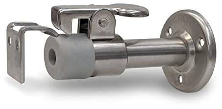 Türstopper Türhalter mit Fanghaken zum Festhalten aus Edelstahl | Robust und Sicher | einfache Wandmontage | inkl. Befestigungsmaterial | Torfeststeller Torstopper Türpuffer