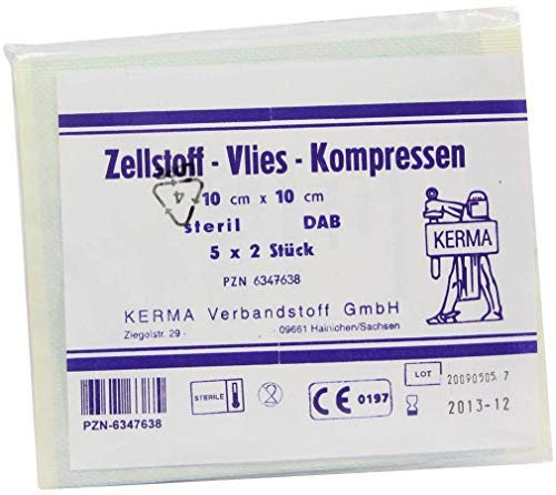 ZELLSTOFF VLIES KOMPRESSEN 10x20cm steril 5X2 St