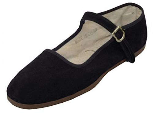 Shoes 18 Ballerines Plates Mary Jane en Coton pour Femme, 43 EU