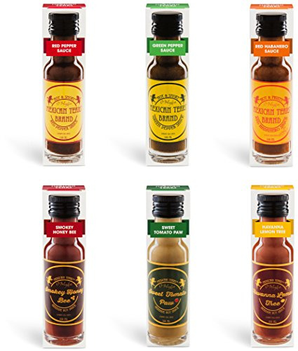 Mexican Tears® - 6er Pack, scharfe Sauce aus Habanero Chili, Chipotle & Meersalz, perfekt zum BBQ, Pulled Pork und zum Würzen von Low Carb Gerichten [6x100ml Chili Sauce]